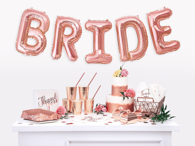 Balon foliowy 14" pudrowy róż Litera E