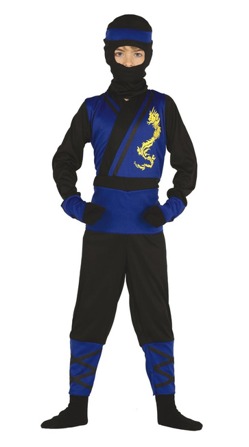Kostium dziecięcy "Ninja" czarno-niebieski