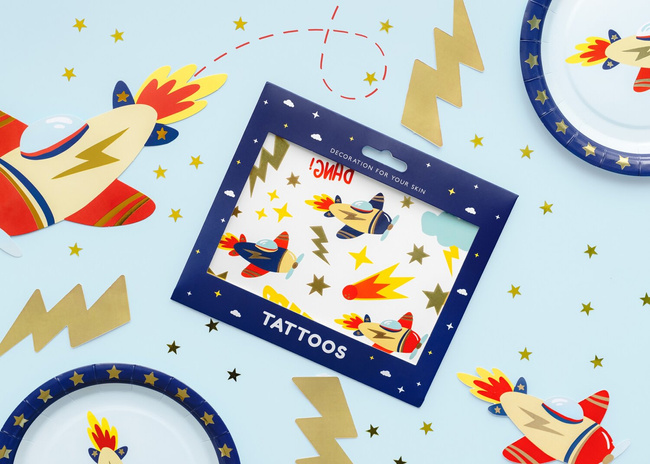 Samolot - Tatuaże dziecięce 11 sztuk