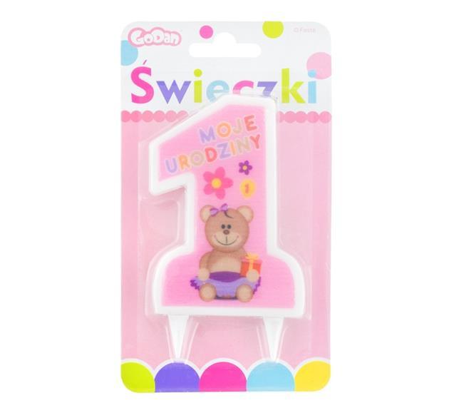 Świeczka na ROCZEK 10cm - Moje urodziny różowa