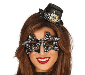 Kapelusik na spinkach + okulary