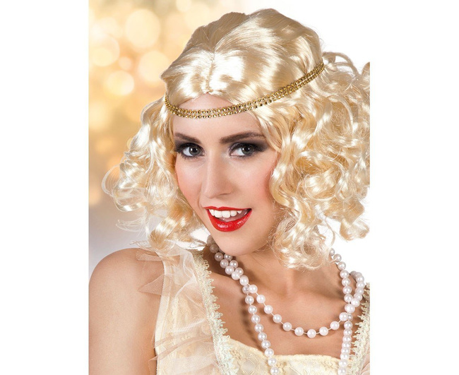 Peruka "Retro Lata 30" blond z opaską