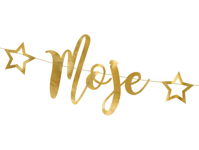 Baner urodzinowy "Moje Urodziny" 90cm złoty