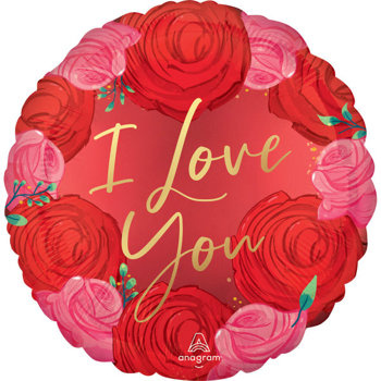 Balon foliowy 17" Bukiet czerwonych róż I Love You