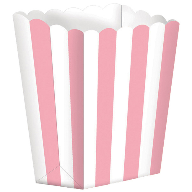Pudełko na popcorn 13x6cm różowe 5 sztuk