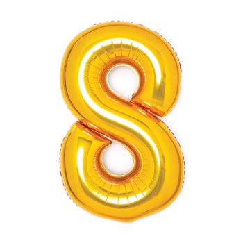 Balon foliowy 28" złoty numer 8