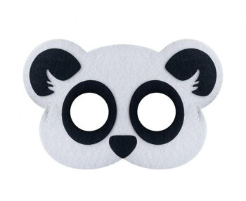 Maska płaska "Panda" filc