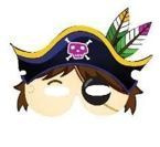 Maska papierowa 2/3 twarzy - Pirat