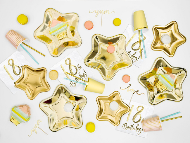 Urodzinowe serwetki 33cm 18th Birthday białe/złote 20 sztuk