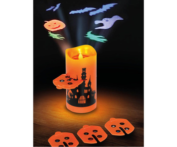 Projektor świeca LED 4 slajdy Halloween