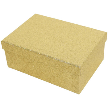 Pudełko ozdobne prostokątne 11100040 - brokat złote