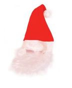 Czapka dziecięca Świętego Mikołaja eko z brodą