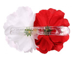 Przypinka do włosów - kwiaty czerwono-białe