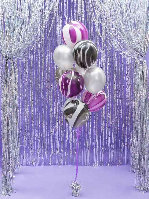 Balony Bel12 metalik srebrne SILVER SNOW 10 sztuk
