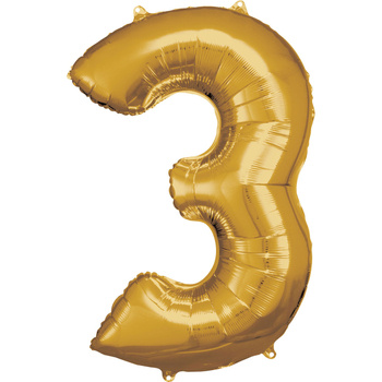 Balon foliowy 34" Złoty numer 3