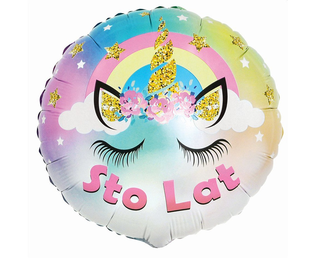 Balon foliowy 18" STO LAT jednorożec