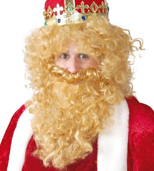 Peruka męska z brodą "Król" blond