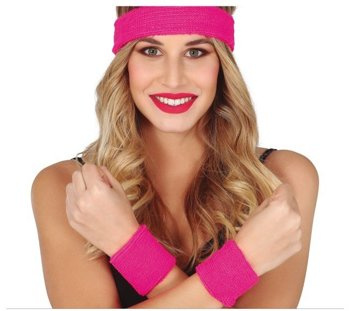 Disco opaski z froty różowe 3 sztuki