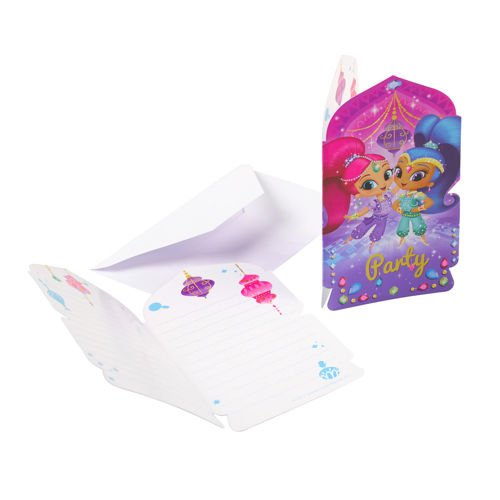 Shimmer i Shine - Zaproszenia + Koperty 8 sztuk