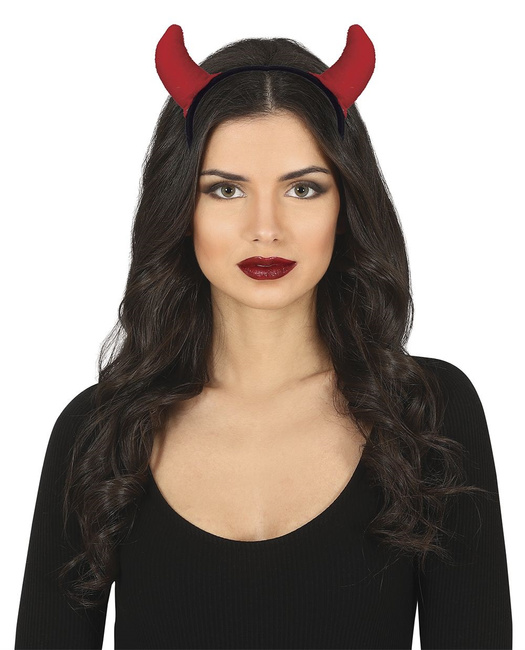 Opaska "Rogi diabła" czerwone materiałowe