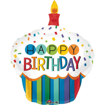 Balon foliowy 32" Babeczka - Cupcake Happy Birthday