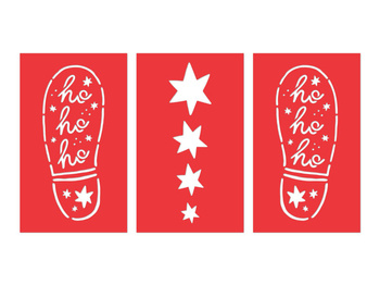 Szablon do sztucznego śniegu - ślady butów Mikołaja 3 sztuki