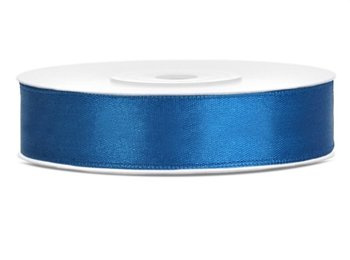 Tasiemka satynowa 1,2cm 25m niebieska granatowa