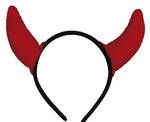 Opaska "Rogi diabła" czerwone materiałowe