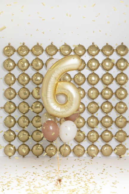 Balon foliowy 34" mat złoty numer 6