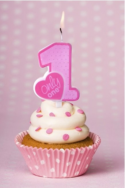 Świeczka na ROCZEK 7cm - Only One różowa