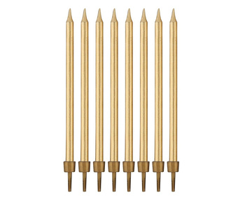Świeczki urodzinowe złote 10cm 8 sztuk