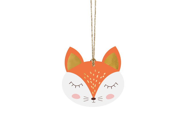 Świąteczne zawieszki na prezenty LAS: lisek, choinka, jelonek, grzybek 12 sztuk