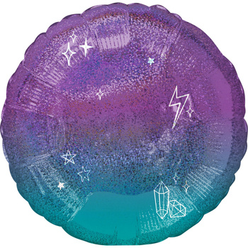 Balon foliowy 18" Koło ombre - gradient dwustronny róż / fiolet