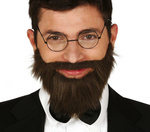 Broda i wąsy "Profesorek" brązowa