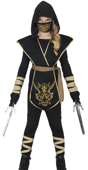 Kostium dziecięcy "Ninja" czarno-złoty