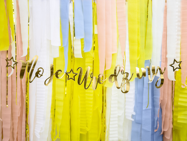 Baner urodzinowy "Moje Urodziny" 90cm złoty