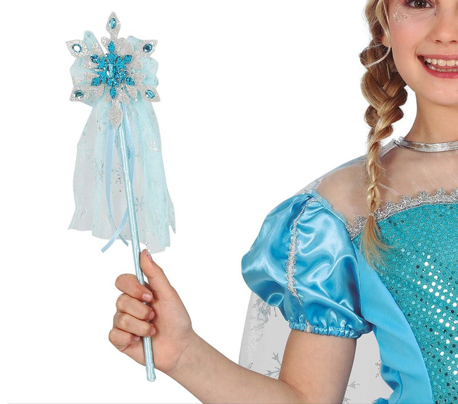 Różdżka księżniczki "Lodowa śnieżka" niebieska