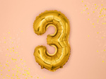 Balon foliowy 14" złota mini cyfra 3