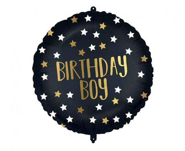 Balon foliowy 18" Birthday Boy, czarny