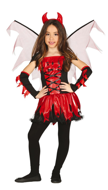 Kostium dziecięcy "Ognista Diablica" sukienka z połyskiem