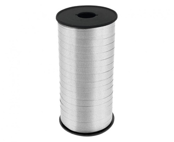 Wstążka ozdobna 5mm x 92m pastelowa srebrna