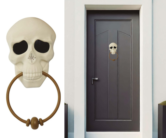 Dekoracja na drzwi - Kołatka czacha 30cm