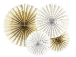 Wachlarze ozdobne - Wzorzyste biało / złote 4 sztuki