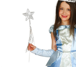 Różdżka Księżniczki gwiazdka 45cm srebrna