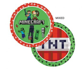 Game Minecraft - Talerzyki papierowe  TNT 23cm 8 sztuk