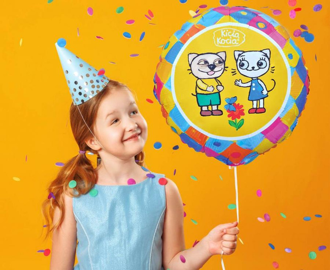 Balon foliowy 18" Kicia Kocia i Pacek, kolor