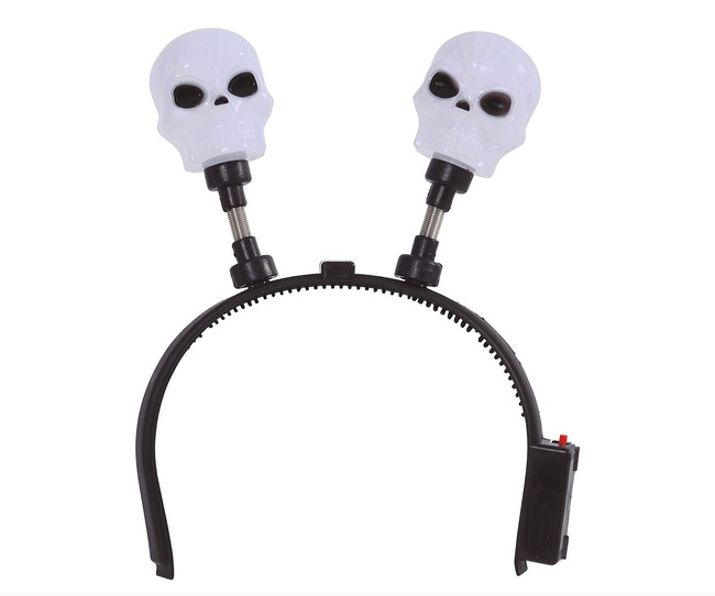 Opaska halloweenowa "Dynia/Czacha" latarnia LED