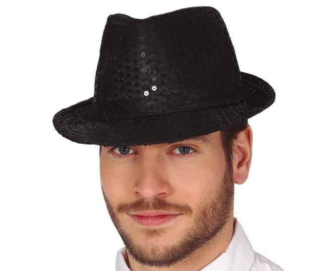 Kapelusz w cekiny - Czarny