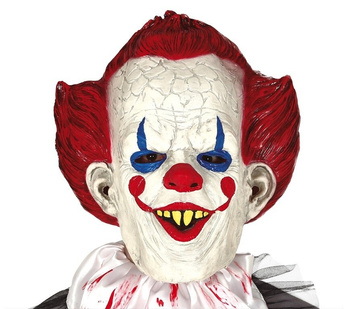 Maska lateksowa "Klaun Horror - TO" czerwona