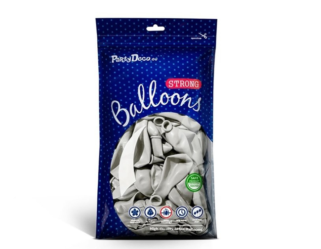 Balony Bel12 metalik srebrne SILVER SNOW 10 sztuk